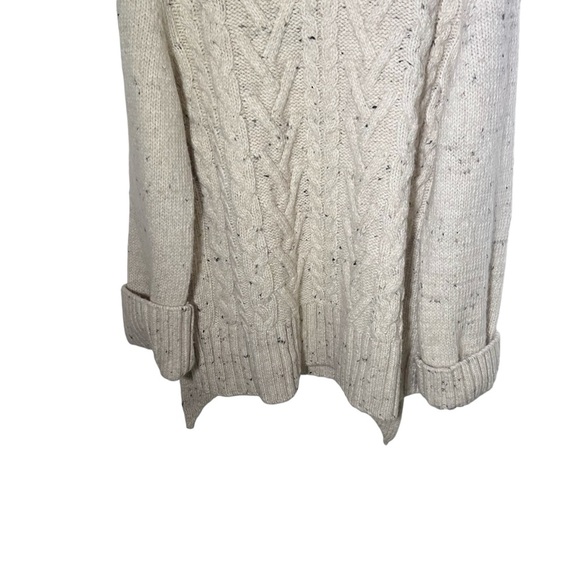 GANNI Beige Ivory Speckled Cable Knit Scarf Sweater Size S/M - Picture 10 of 13